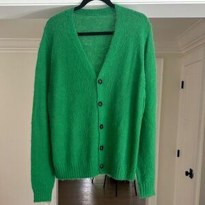 Men's AFROMATCHA Kelly Green Kurt Cobain-type Mohair Blend Sweater - Sz Men's L
